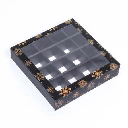 New Year. Box of 16 sweets, 17.7x17.7x3.8 cm, confectionery packaging-7