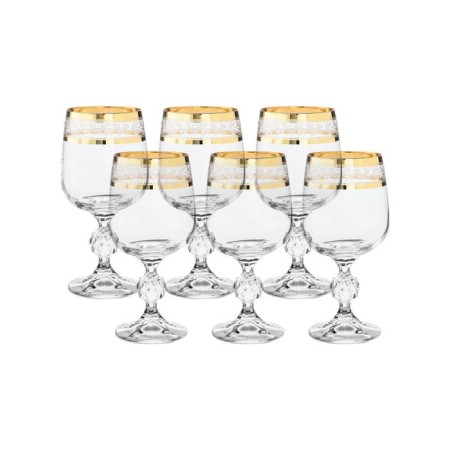 A set of glasses for red wine Sterna, Panto Gold decor, 230 ml x 6 pcs.-1