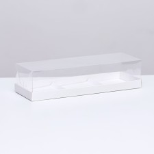 Box for mousse cakes 3 pieces, 26x8.5x6 white