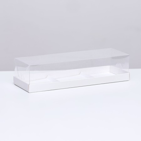 Box for mousse cakes 3 pieces, 26x8.5x6 white