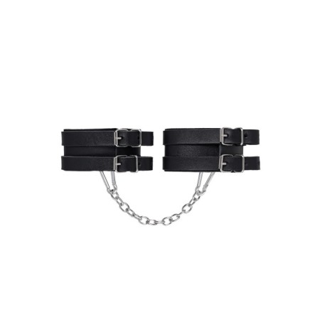 Shackles of Pecado BDSM, with two straps, genuine leather, black-2