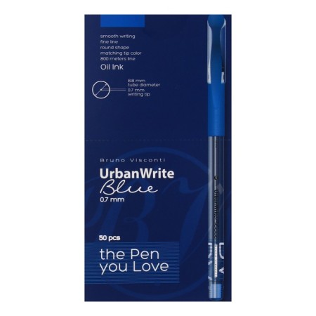 Ballic handle Bruno VisConti UrbanWrite Basic, 0.7 mm, blue bluebells-1