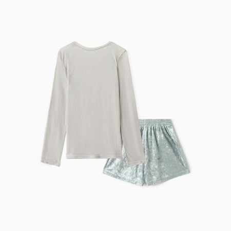 Female set (longshit and shorts) KAFTAN "velvet", 44-46, mint-8