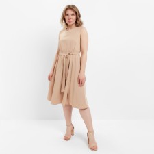 Women's dress with Minaku belt: casual collection beige color, rr 50