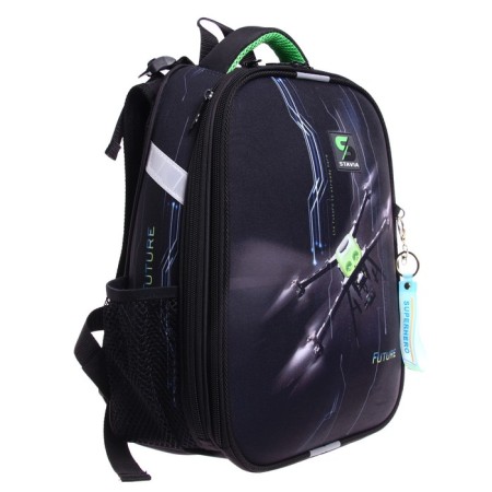 School backpack 38 x 30 x 16 cm, ergonomic back, stavia "drone"-1