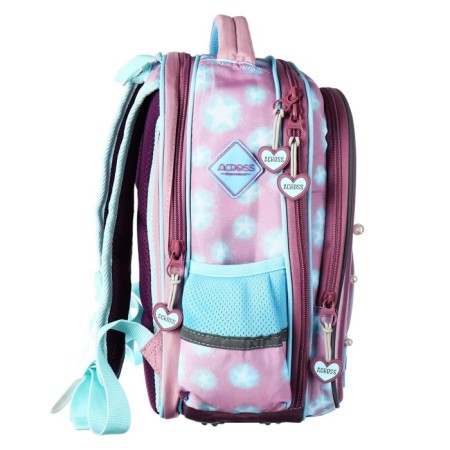 School backpack 37 x 28 x 13cm, ergonomic back, Across 557, + bag, pink-3
