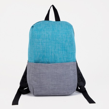 School backpack, lightning department, external pocket, blue/gray color-1