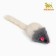 Fluffy mouse "pearl", 6 cm, gray/white