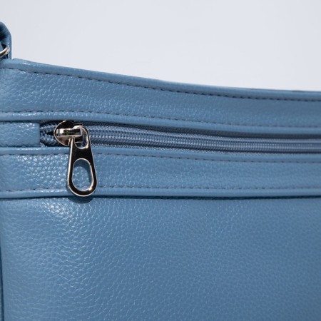 Bag Cross-Bodi with a zipper, blue color-4