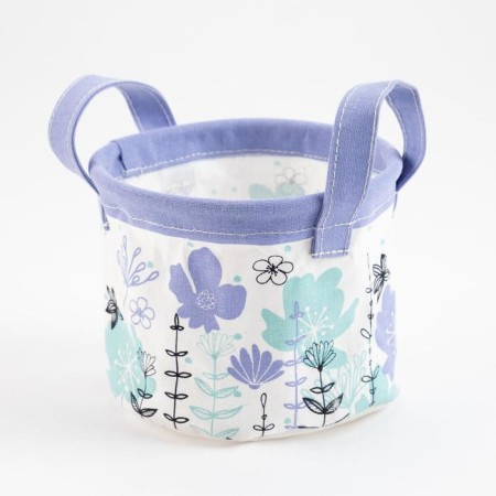 Textile basket Ethel "forget -me -nots" 12 x14 cm-1