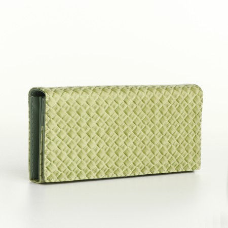 Women's wallet on magnets, green color