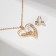 Set 2 objects: earrings, pendom! "Weightlessness", heart, white color in gold, 45cm