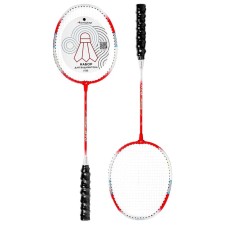 Badminton rackets onlytop, aluminum, set 2 pcs., In a case, red/white color
