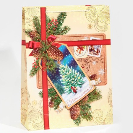 Laminated vertical package “Happy New Year!”, L 28 x 38 x 9 cm, New Year-1
