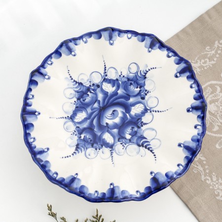 Tortnice "Lace", Gzhel, Porcelain, D = 26 cm-2