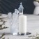 Snowman Snowman Metal for one candle, 7.5x10.7x15 cm, chrome