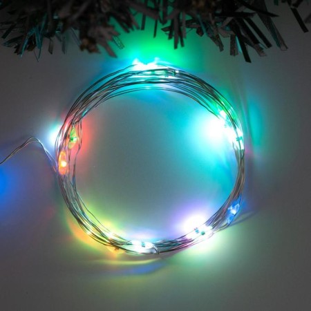 Garland "thread" 2 m dew, ip20, silver thread, 20 LED, glow of multi (RGB), overflow, USB