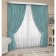 Set of curtains "Canvas", size 200x260 cm, 2 pcs, biruisic color