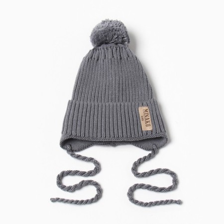 Children's hat minku, size 44-46, color gray color