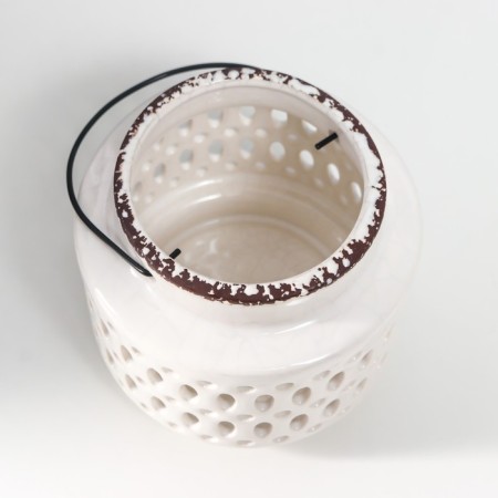Ceramics candlestick on 1 candle "Lantern. Ovala and circles" MIX 11x11.5x11.5 cm-6