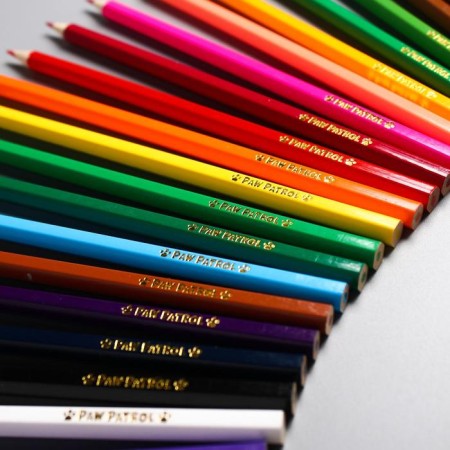 Colored pencils, 12 colors, trihedral, puppy patrol-1