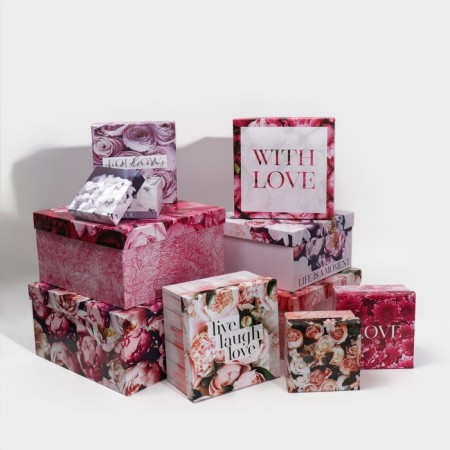 Set of boxes 10 in 1, gift packaging, “Flower”, 10.2 x 10.2 x 6–28.2 x 28.2 x 15 cm 15 cm-1