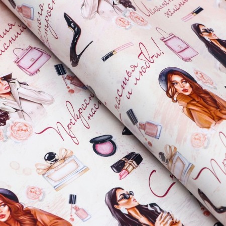 Glossy packaging paper "happiness and love", bilateral, 0.49 x 0.7 m-1