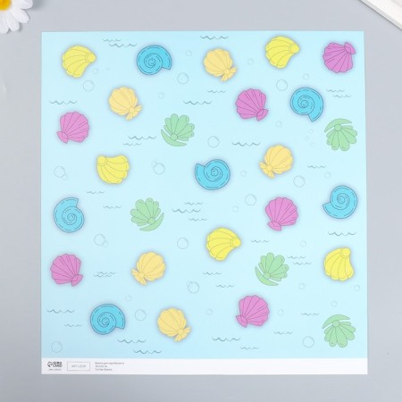 Scrapbooking paper "Sea shells" density 180 g 30.5x32 cm-1