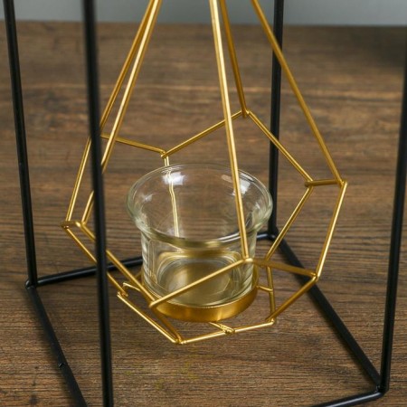 Summary Metal for 1 candle "Pyramid in a rectangle" 26x13x13 cm-2