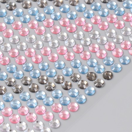 Rhound rhinestones d 6 mm, silver, pink, blue-2