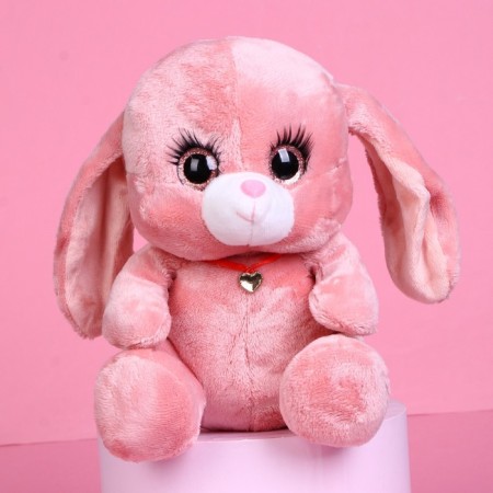 Soft toy "Bunny La Pu-la", pink color, 20 cm-2