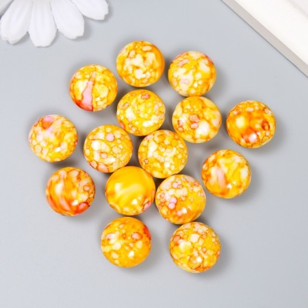 Beads for creativity plastic "Marble. Yellow" set of 15 pcs 1.7x1.7x1 cm-1