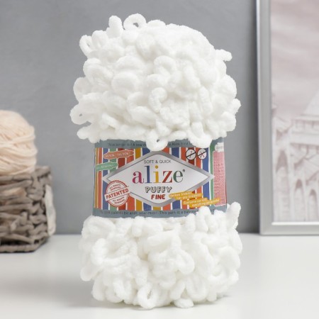 Yarn "Puffy Fine" 100% micropoliester 14.5m/100g (55 white)