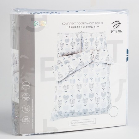 Bedding Ethel euros “Tulips” (view 1) 200*217 cm, 220*240 cm, 70*70 cm - 2 pcs-6