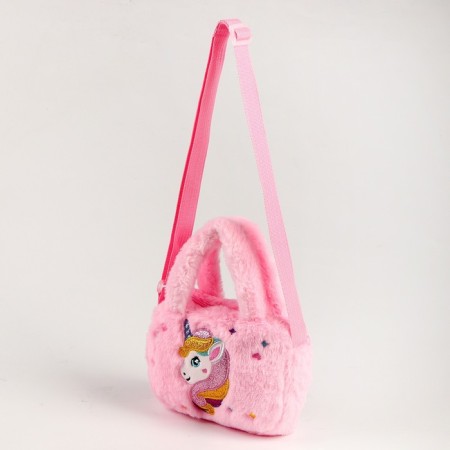 Soft bag "Unicorn", 27 cm, pink color-2