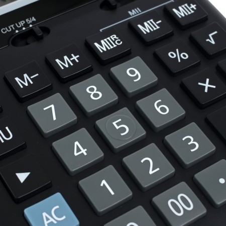 The calculator is a desktop medium, 12-bit, Skainer SK-500, 2 power, 2 memory, 123 x 171 x 31 mm, black-3