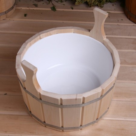 Gang made of linden, 9 l, two -handed, plastic insert-5