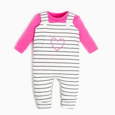 A set for a girl (body, overalls) I am LOVE, height 80-86 cm