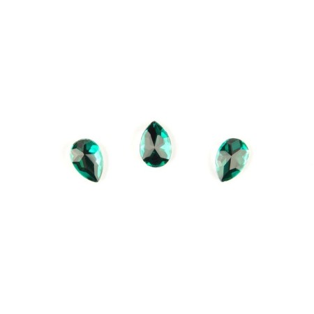 Rhinestones for nail design TNL “Malaya Drop”, Emerald, 10 pcs