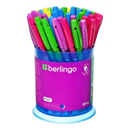 Ballic handle 0.7 mm, Berlingo Blitz, blue ink, mix-8