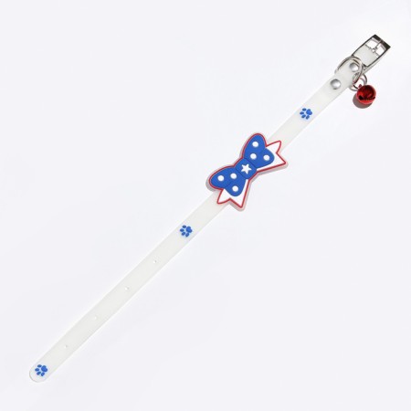 Collar "bow", 28 x 1 cm, Osh 18-24 cm, transparent/blue-3