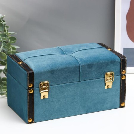 Casket wood velvet "Sea wave" 11x13x20 cm-4