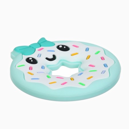 Silicone teething for teeth "Donut", turquoise color, crumb I-3