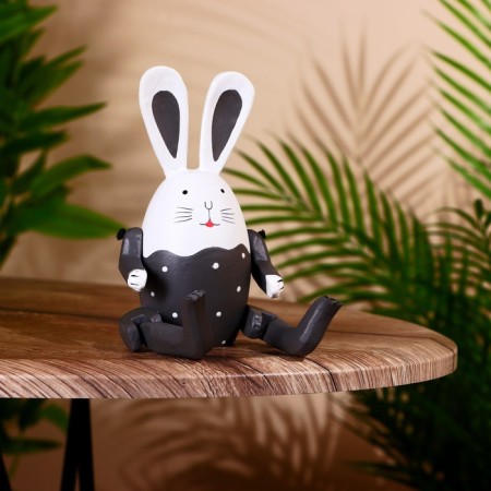 Souvenir "rabbit" hanging paws, wood 20 cm, gray-1
