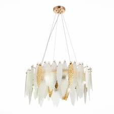 Люстра подвесная St Luce. SL1224.203.08. Lastra. 8х60 Вт, E14, 64х64х30 см, цвет золотистый