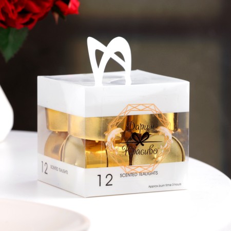Set of candles in the sleeve "Circle", 12 pcs, metallic, gold-7