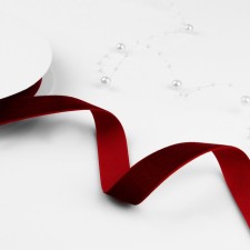Velvet tape, 20 mm, 18 ± 1 m, burgundy color # 43