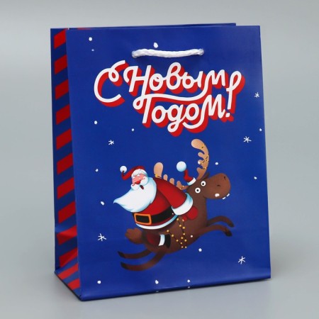 Laminated vertical package “I hurry to you”, S 12 x 15 x 5.5 cm, New Year-1