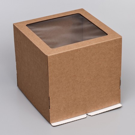 Confectionery packaging with a window, craft, 25 x 25 x 24 cm-1