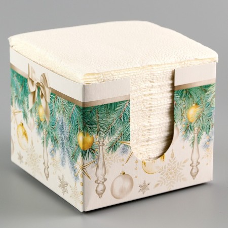 Napkins in the box "New Year's toys", interior, 75 sheets, for the New Year-2